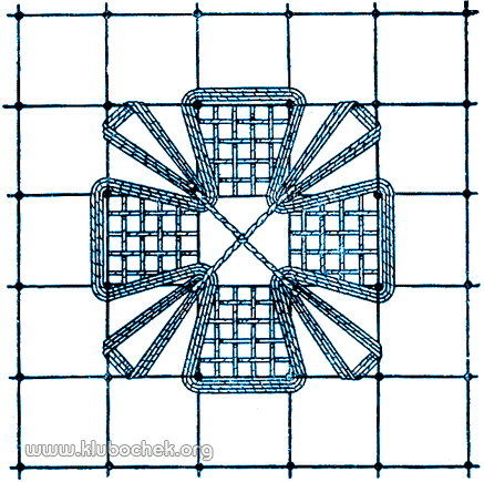 Цветок, заполненными полотняным швом