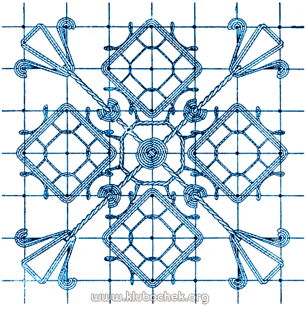 Цветок с усиками и лепестками, заполненными воздушнопетельным швом