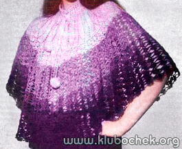 Пятицветная накидка-пончо - www.klubochek.org