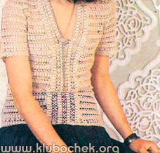 Ажурный жакет, связанный из полос - www.klubochek.org