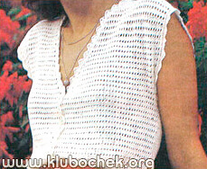 Белая ажурная блузка без рукавов - www.klubochek.org
