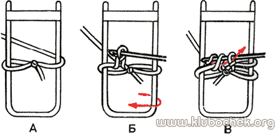 Вязание на вилке, приемы и соединение полос