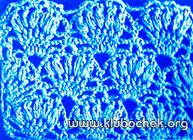 Образец ажурной вязки с бугорками