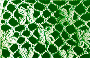 Образец ажурной вязки с бугорками