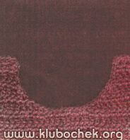 Убавление выреза горловины переда