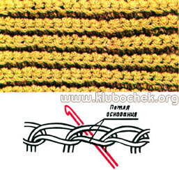 Рельефный узор из столбиков без накида