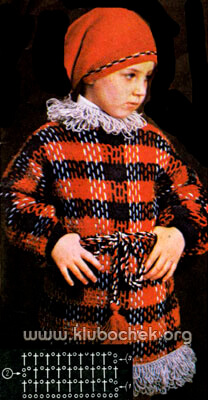 Теплое платье с бахромой для девочки / www.klubochek.org