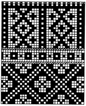 Схема орнамента для варежек - www.klubochek.org