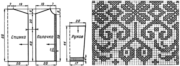 Черно-белый жакет с орнаментом - www.klubochek.org