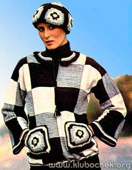 Блузон в клетку с карманами - www.klubochek.org