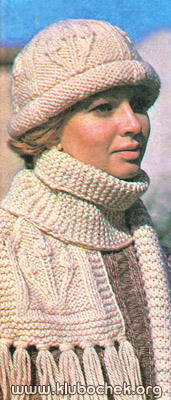 Шарф и шапочка с отворотом-руликом - www.klubochek.org